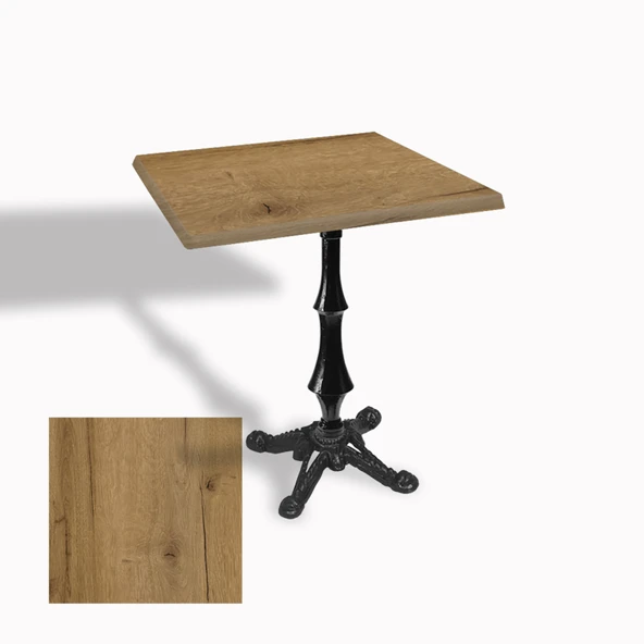 Çipa 1012 Döküm Ayak Kare Masa 70x70 cm - (Werzalit, Wermodin ve Allzalit Tabla) - Canyon Palace Oak ürün görseli 1