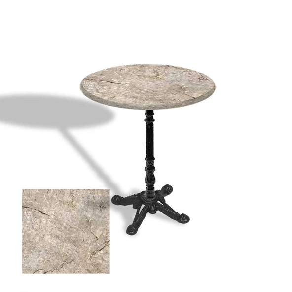 Çipa 1004 Döküm Ayak Yuvarlak Masa Çap 80cm - (Werzalit, Wermodin ve Allzalit Tabla) - Scala Marble ürün görseli 1