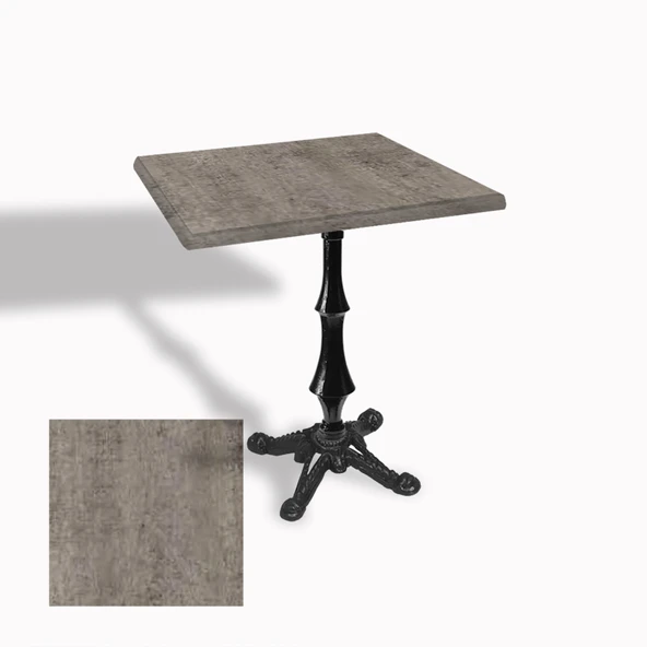 Çipa 1012 Döküm Ayak Kare Masa 60X60 cm - (Werzalit, Wermodin ve Allzalit Tabla) - Kahve Oxid ürün görseli 1