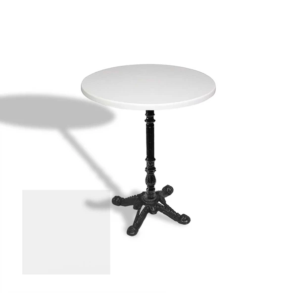 Çipa 1004 Döküm Ayak Yuvarlak Masa Çap 60cm - (Werzalit, Wermodin ve Allzalit Tabla) - Beyaz ürün görseli 1
