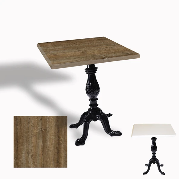 Çipa 1001 Döküm Ayak Kare Masa 80X80 cm - (Werzalit, Wermodin ve Allzalit Tabla) - Canyon Hidalgo ürün görseli 1