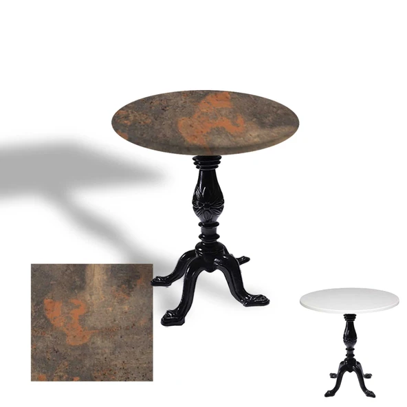 Çipa 1001 Döküm Ayak Yuvarlak Masa Çap 80cm - (Werzalit, Wermodin ve Allzalit Tabla) - Metalic Oxid 1 ürün görseli 1