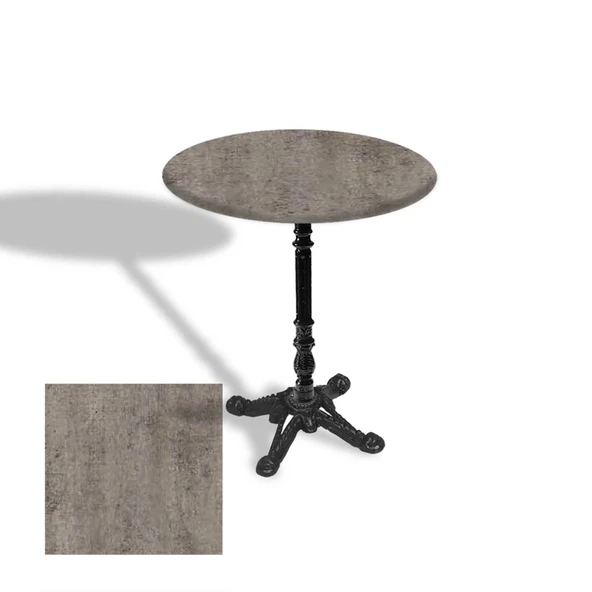 Çipa 1004 Döküm Ayak Yuvarlak Masa Çap 80cm - (Werzalit, Wermodin ve Allzalit Tabla) - Kahve Oxid ürün görseli 1