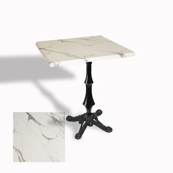 Çipa 1012 Döküm Ayak Kare Masa 70x70 cm - (Werzalit, Wermodin ve Allzalit Tabla) - Afyon Mermer ürün görseli 1