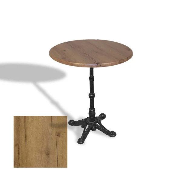 Çipa 1002 Döküm Ayak Yuvarlak Masa Çap 80cm - (Werzalit, Wermodin ve Allzalit Tabla) - Canyon Palace Oak ürün görseli 1