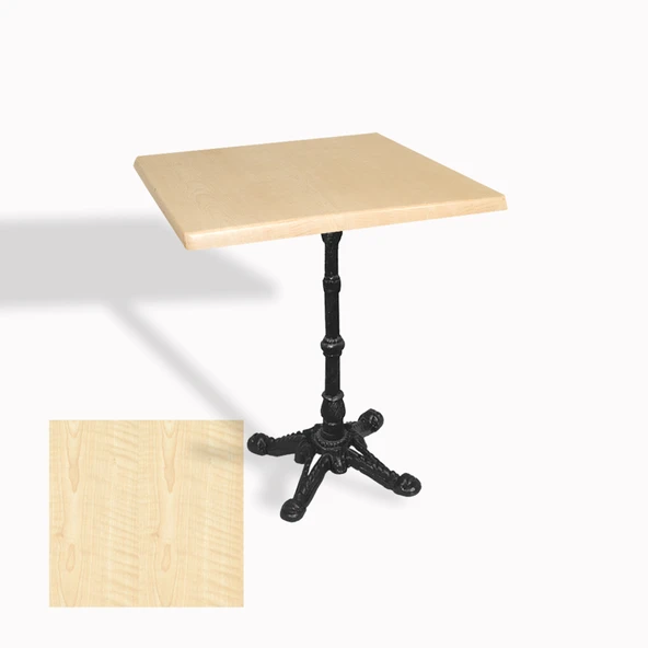 Çipa 1002 Döküm Ayak Kare Masa 60X60 cm - (Werzalit, Wermodin ve Allzalit Tabla) - Akçaağaç ürün görseli 1
