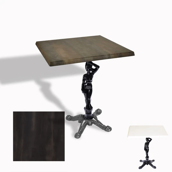 Çipa 1003 Döküm Ayak Kare Masa 80x80 cm - (Werzalit, Wermodin ve Allzalit Tabla) - Rocked ürün görseli 1