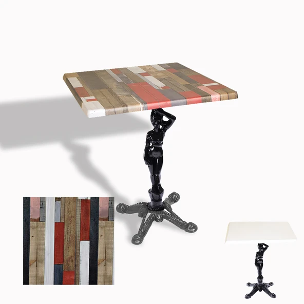 Çipa 1003 Döküm Ayak Kare Masa 80x80 cm - (Werzalit, Wermodin ve Allzalit Tabla) - Redwood ürün görseli 1
