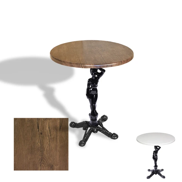 Çipa 1003 Döküm Ayak Yuvarlak Masa Çap 60cm - (Werzalit, Wermodin ve Allzalit Tabla) - Rustic Dark ürün görseli 1