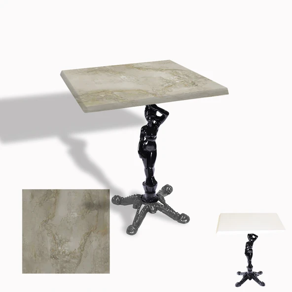 Çipa 1003 Döküm Ayak Kare Masa 70X70 cm - (Werzalit, Wermodin ve Allzalit Tabla) - Irony ürün görseli 1