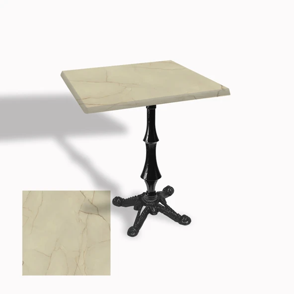 Çipa 1012 Döküm Ayak Kare Masa 70X70 cm - (Werzalit, Wermodin ve Allzalit Tabla) - Golden Marble ürün görseli 1