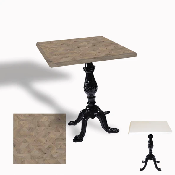 Çipa 1001 Döküm Ayak Kare Masa 70x70 cm - (Werzalit, Wermodin ve Allzalit Tabla) - Edgy Wood ürün görseli 1