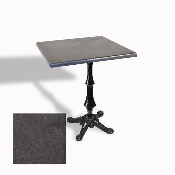 Çipa 1012 Döküm Ayak Kare Masa 80X80 cm - (Werzalit, Wermodin ve Allzalit Tabla) - Grey Marble ürün görseli 1