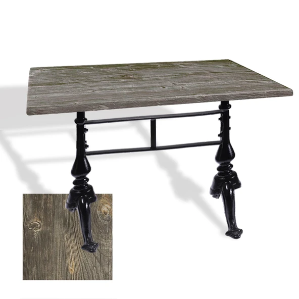 Çipa 3001 Döküm Ayak Masa 80x120 cm - (Werzalit, Wermodin ve Allzalit Tabla) - Old Pine ürün görseli 1