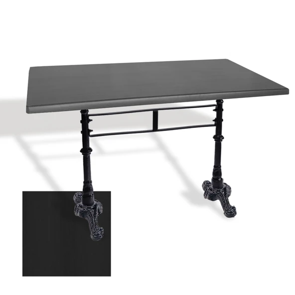 Çipa 3002 Döküm Ayak Masa 80x140 cm - (Werzalit, Wermodin ve Allzalit Tabla) - Siyah ürün görseli 1