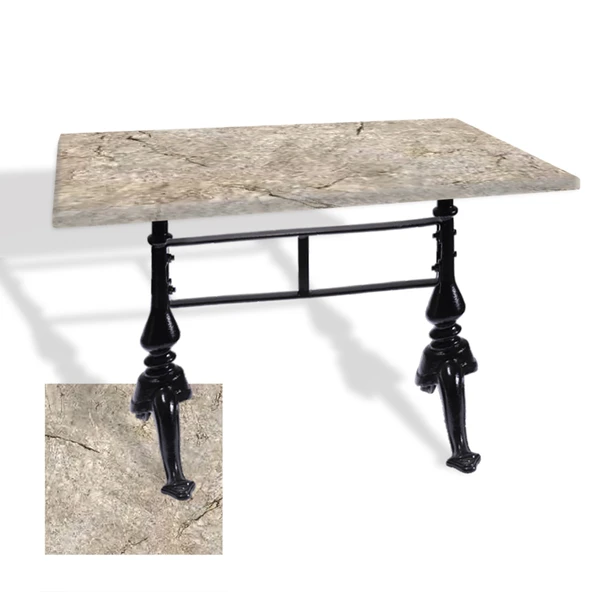 Çipa 3001 Döküm Ayak Masa 80x120 cm - (Werzalit, Wermodin ve Allzalit Tabla) - Scala Marble ürün görseli 1