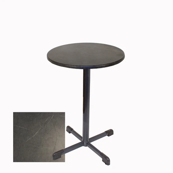 Bistro Masa Halley - (Werzalit, Wermodin ve Allzalit Tabla 70 cm çap) - Grey Marble ürün görseli 1
