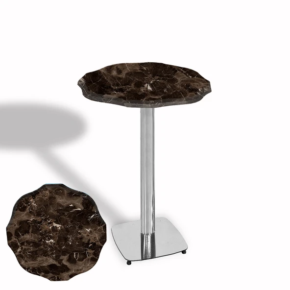Papatya Bistro Wermodin Masa Yuvarlak 67 cm (Kromnikel) - Karacabey Mermer ürün görseli 1