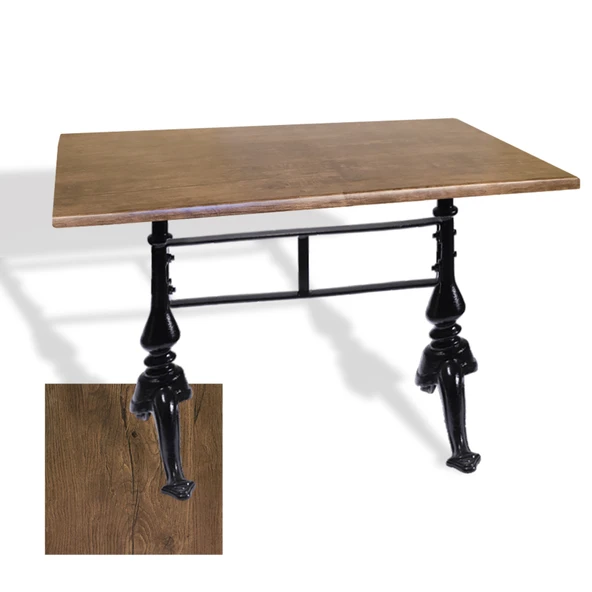 Çipa 3001 Döküm Ayak Masa 80x140 cm - (Werzalit, Wermodin ve Allzalit Tabla) - Rustic Dark ürün görseli 1
