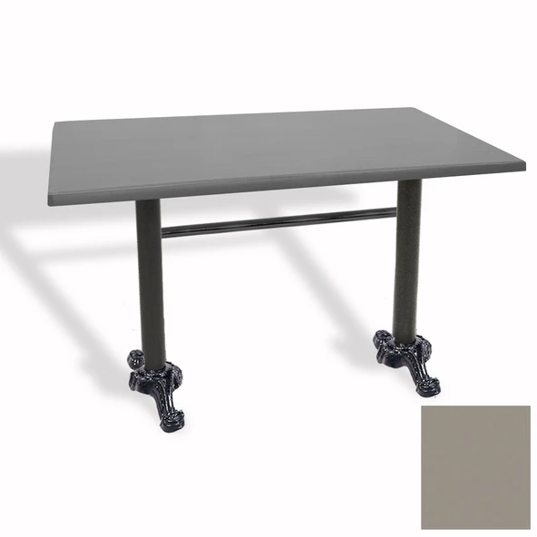 Çipa Döküm Ayak Masa 70x120 cm - (Werzalit, Wermodin ve Allzalit Tabla) - Koyu Gri ürün görseli 1