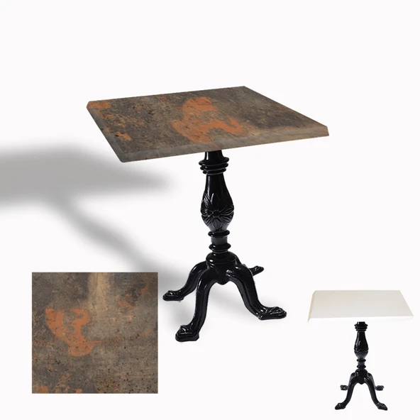 Çipa 1001 Döküm Ayak Kare Masa 60X60 cm - (Werzalit, Wermodin ve Allzalit Tabla) - Metalic Oxid 1 ürün görseli 1