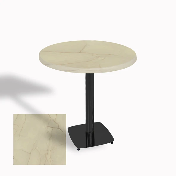 Tokyo Yuvarlak Masa (ESB) Çap 80cm - (Werzalit, Wermodin ve Allzalit Tabla) - Golden Marble ürün görseli 1