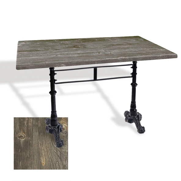 Çipa 3002 Döküm Ayak Masa 80x140 cm - (Werzalit, Wermodin ve Allzalit Tabla) - Old Pine ürün görseli 1