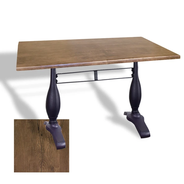 Çipa 3011 Döküm Ayak Masa 80x140 cm - (Werzalit, Wermodin ve Allzalit Tabla) - Rustic Dark ürün görseli 1