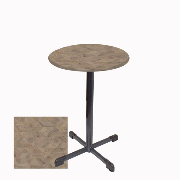 Bistro Masa Halley - (Werzalit, Wermodin ve Allzalit Tabla 60 cm çap) - Edgy Wood ürün görseli 1