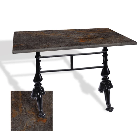 Çipa 3001 Döküm Ayak Masa 80x120 cm - (Werzalit, Wermodin ve Allzalit Tabla) - Metalic Oxid 3 ürün görseli 1