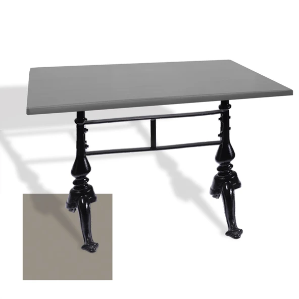 Çipa 3001 Döküm Ayak Masa 80x140 cm - (Werzalit, Wermodin ve Allzalit Tabla) - Koyu Gri ürün görseli 1