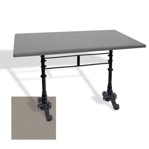 Çipa 3002 Döküm Ayak Masa 70x120 cm - (Werzalit, Wermodin ve Allzalit Tabla) - Koyu Gri ürün görseli 1