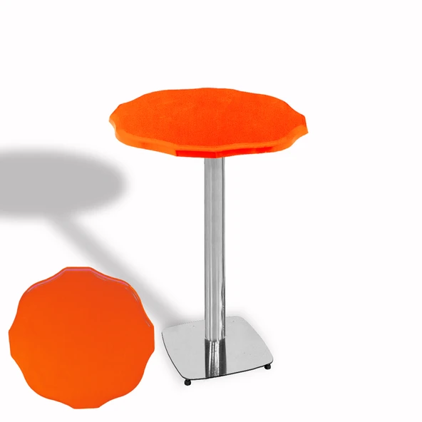 Papatya Bistro Wermodin Masa Yuvarlak 67 cm (Kromnikel) - Kırmızı ürün görseli 1