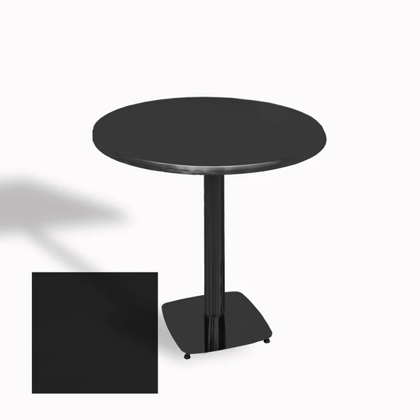 Tokyo Yuvarlak Masa (ESB) Çap 90cm - (Werzalit, Wermodin ve Allzalit Tabla) - Siyah ürün görseli 1
