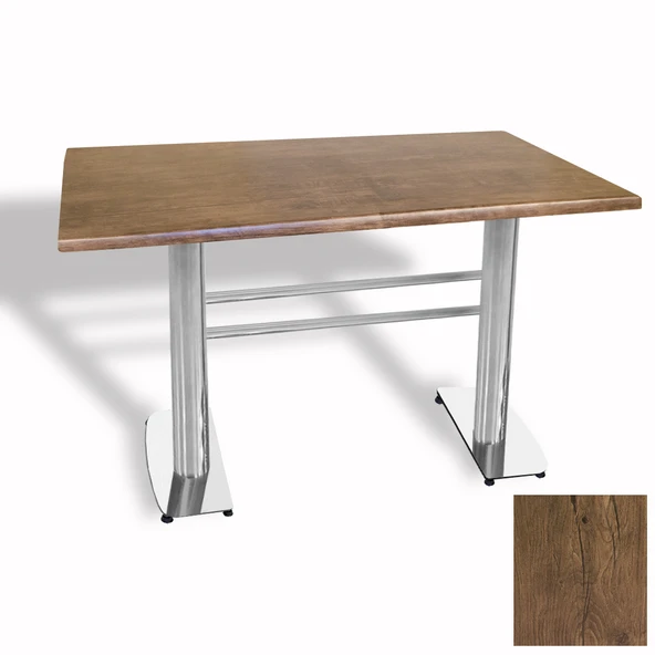 Tokyo Masa Kromnikel (Werzalit, Allzalit yada Wermodin Tabla 80x140) - Rustic Dark ürün görseli 1