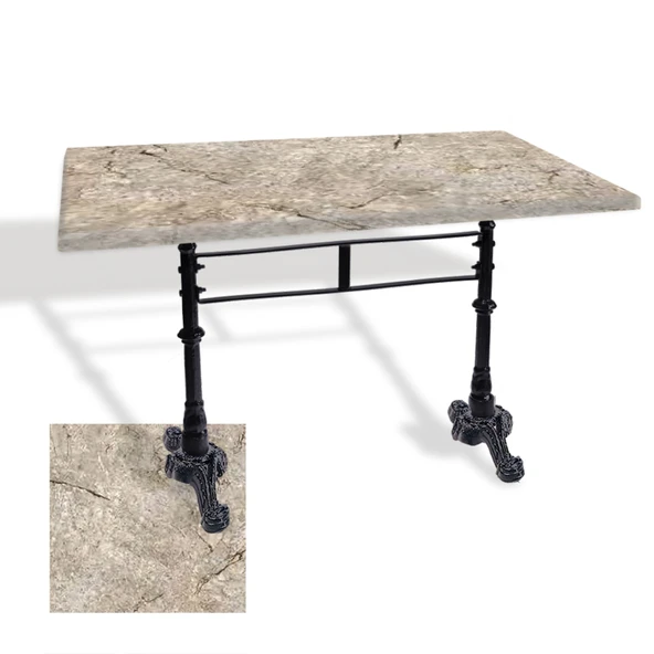 Çipa 3002 Döküm Ayak Masa 80x120 cm - (Werzalit, Wermodin ve Allzalit Tabla) - Scala Marble ürün görseli 1