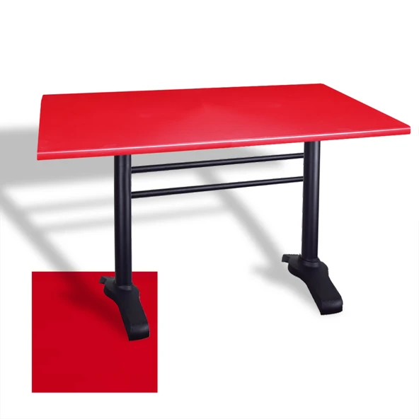 Çipa 3010 Döküm Ayak Masa 80x140 cm - (Werzalit, Wermodin ve Allzalit Tabla) - Kırmızı ürün görseli 1