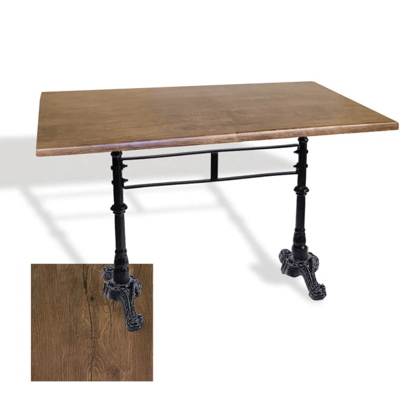 Çipa 3002 Döküm Ayak Masa 70x120 cm - (Werzalit, Wermodin ve Allzalit Tabla) - Rustic Dark ürün görseli 1