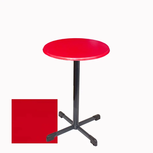 Bistro Masa Halley - (Werzalit, Wermodin ve Allzalit Tabla 60 cm çap) - Kırmızı ürün görseli 1