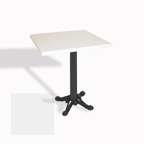 Çipa Döküm Ayak Kare Masa 60x60 cm - (Werzalit, Wermodin ve Allzalit Tabla) - Beyaz ürün görseli 1