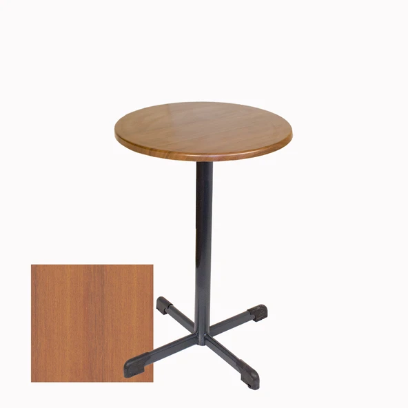 Bistro Masa Halley - (Werzalit, Wermodin ve Allzalit Tabla 60 cm çap) - Koyu Ahşap ürün görseli 1