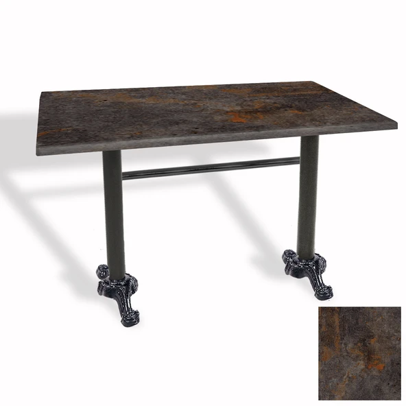 Çipa Döküm Ayak Masa 70x120 cm - (Werzalit, Wermodin ve Allzalit Tabla) - Metalic Oxid 3 ürün görseli 1