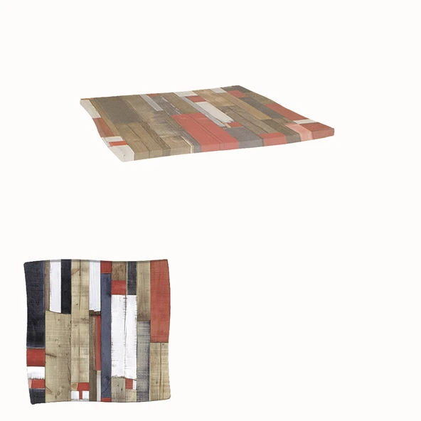 Wermodin Masa Tablası Dalgalı Kare 67x67 cm - Redwood ürün görseli 1