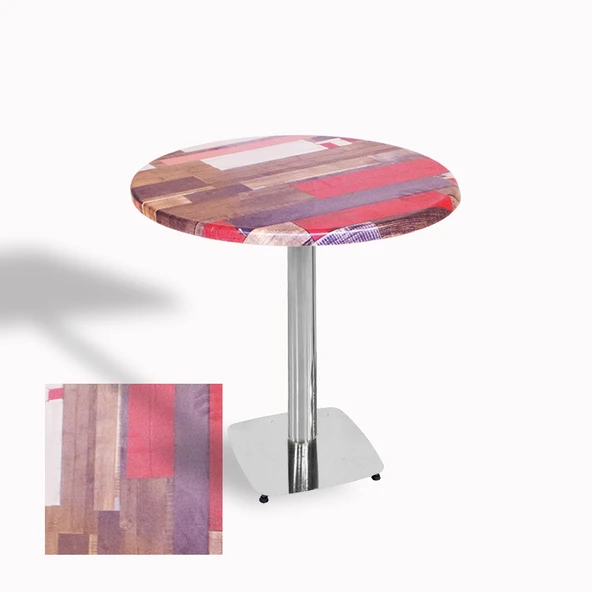 Tokyo Yuvarlak Masa (Kromnikel) Çap 90cm - (Werzalit, Wermodin ve Allzalit Tabla) - Redwood ürün görseli 1