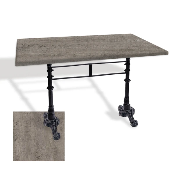 Çipa 3002 Döküm Ayak Masa 80x120 cm - (Werzalit, Wermodin ve Allzalit Tabla) - Kahve Oxid ürün görseli 1