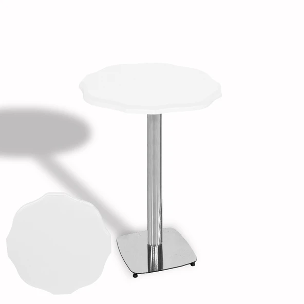 Papatya Bistro Wermodin Masa Yuvarlak 67 cm (Kromnikel) - Beyaz ürün görseli 1