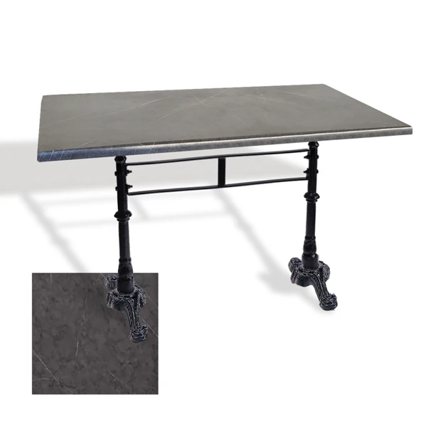 Çipa 3002 Döküm Ayak Masa 70x120 cm - (Werzalit, Wermodin ve Allzalit Tabla) - Grey Marble ürün görseli 1