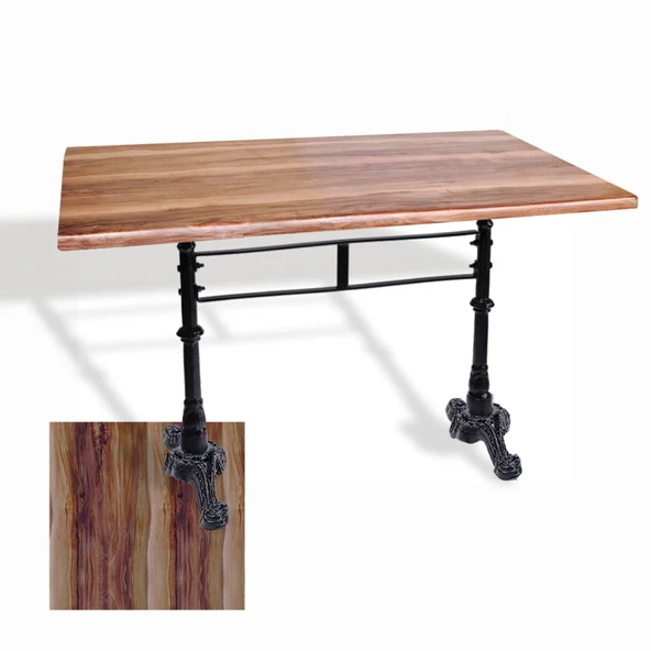 Çipa 3002 Döküm Ayak Masa 70x120 cm - (Werzalit, Wermodin ve Allzalit Tabla) - Indiana Wood ürün görseli 1