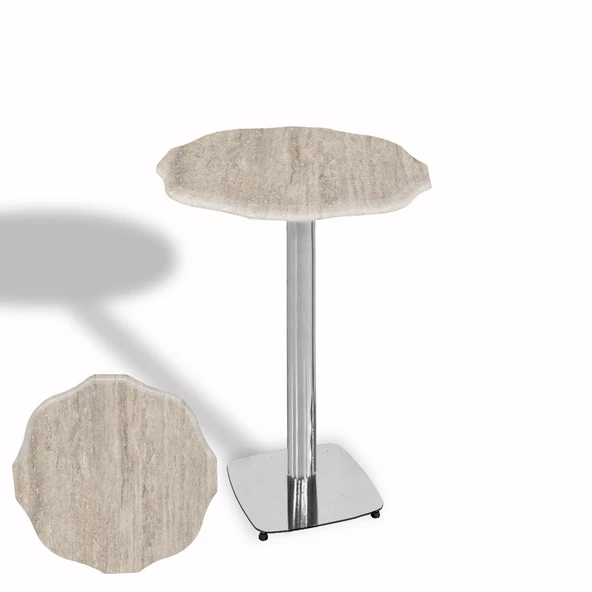 Papatya Bistro Wermodin Masa Yuvarlak 67 cm (Kromnikel) - Monaco ürün görseli 1