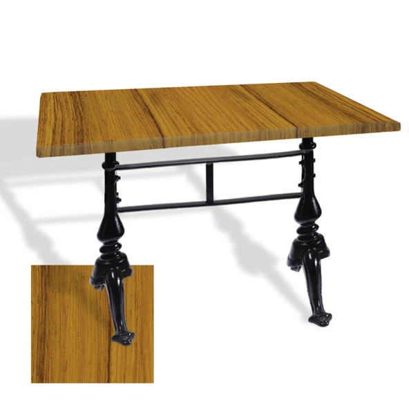 Çipa 3001 Döküm Ayak Masa 80x140 cm - (Werzalit, Wermodin ve Allzalit Tabla) - Real Teak ürün görseli 1